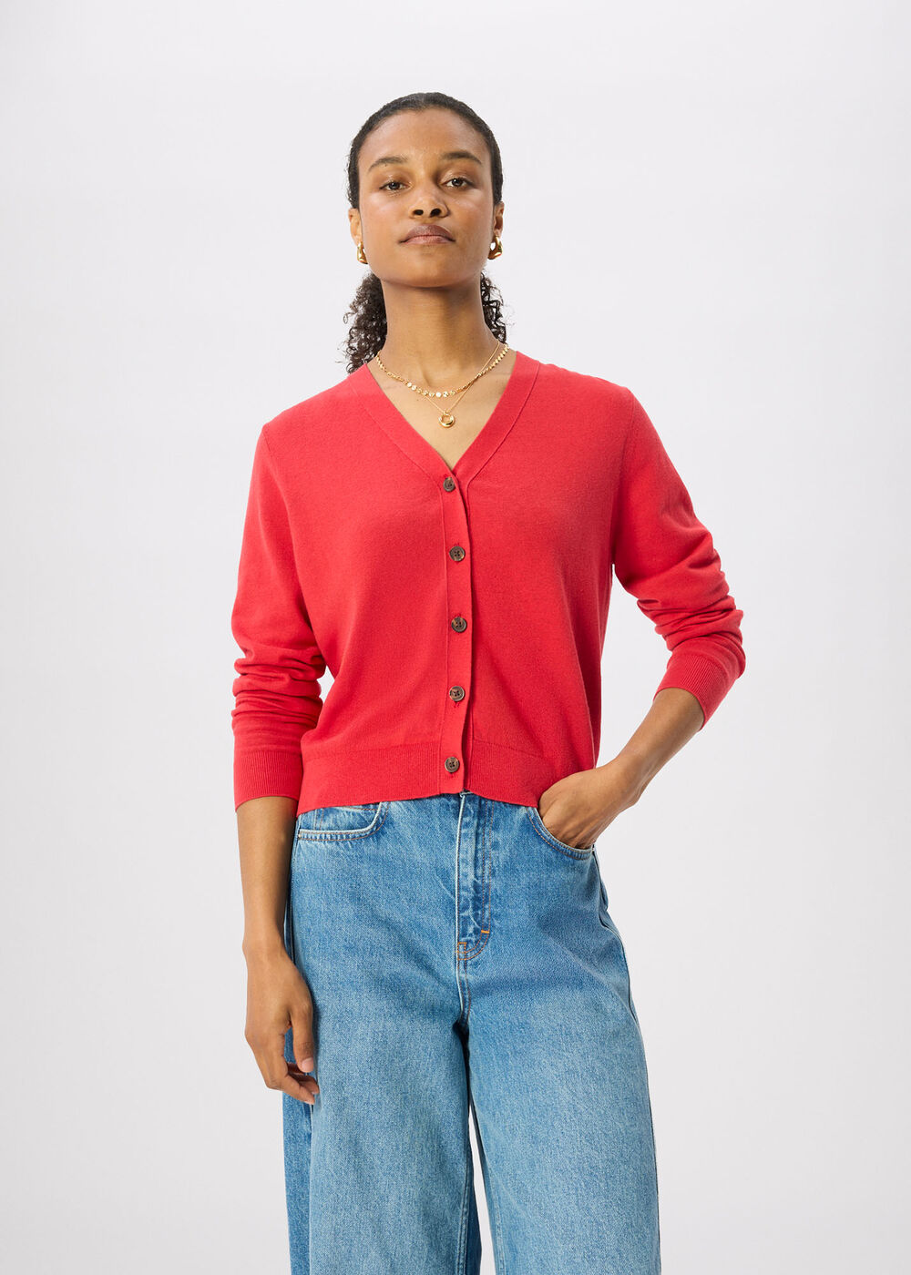 V Neck Linen Cardigan