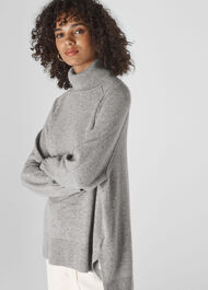 Cashmere Roll Neck Sweater Grey