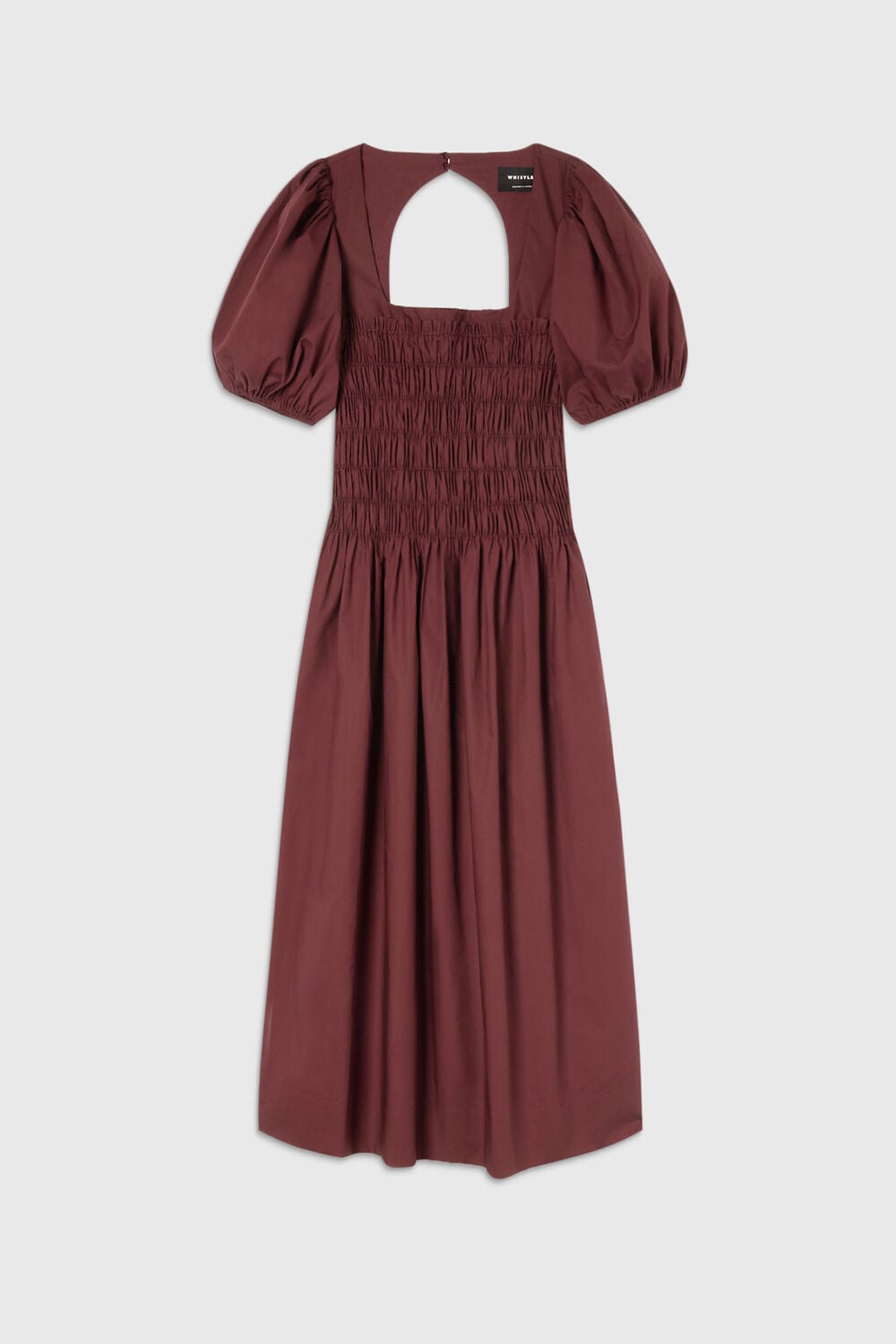 Plum Cotton Ruched Bodice Dress