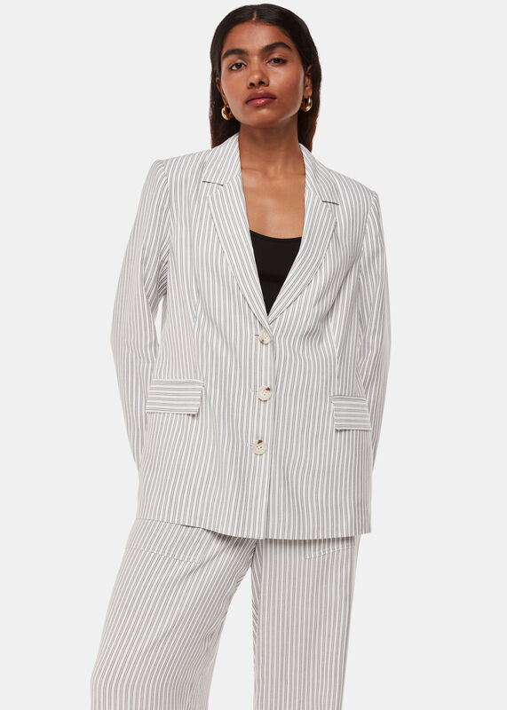 Ivory Petite Luna Stripe Blazer