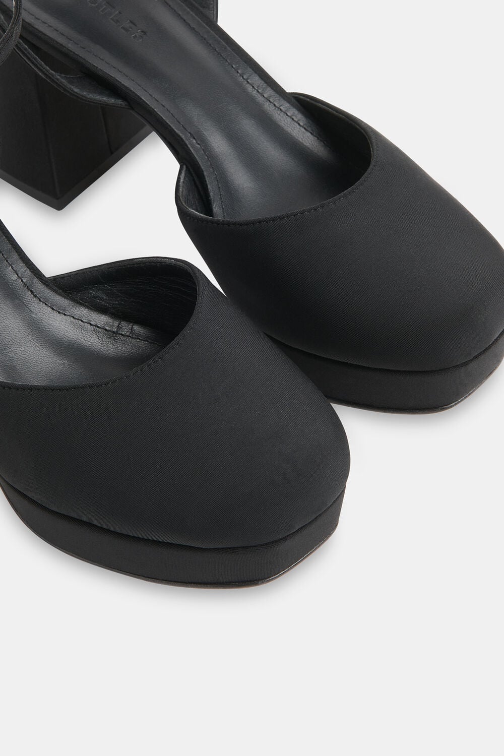 Black Estella Satin Platform Shoe