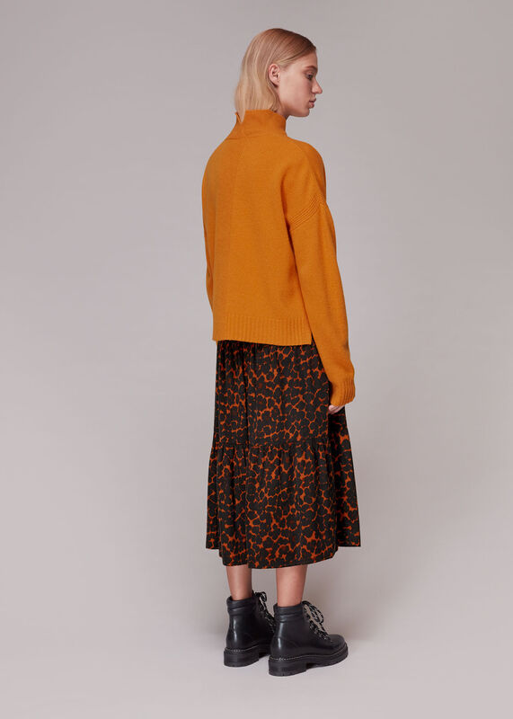 Multicolour Smudge Animal Tiered Skirt