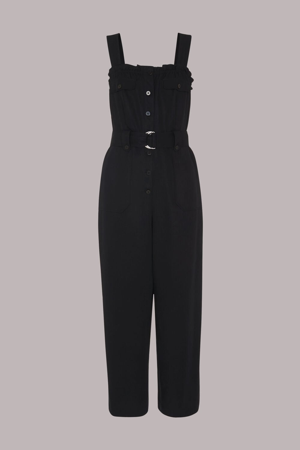 Frill Utility Belted Jumpsuit