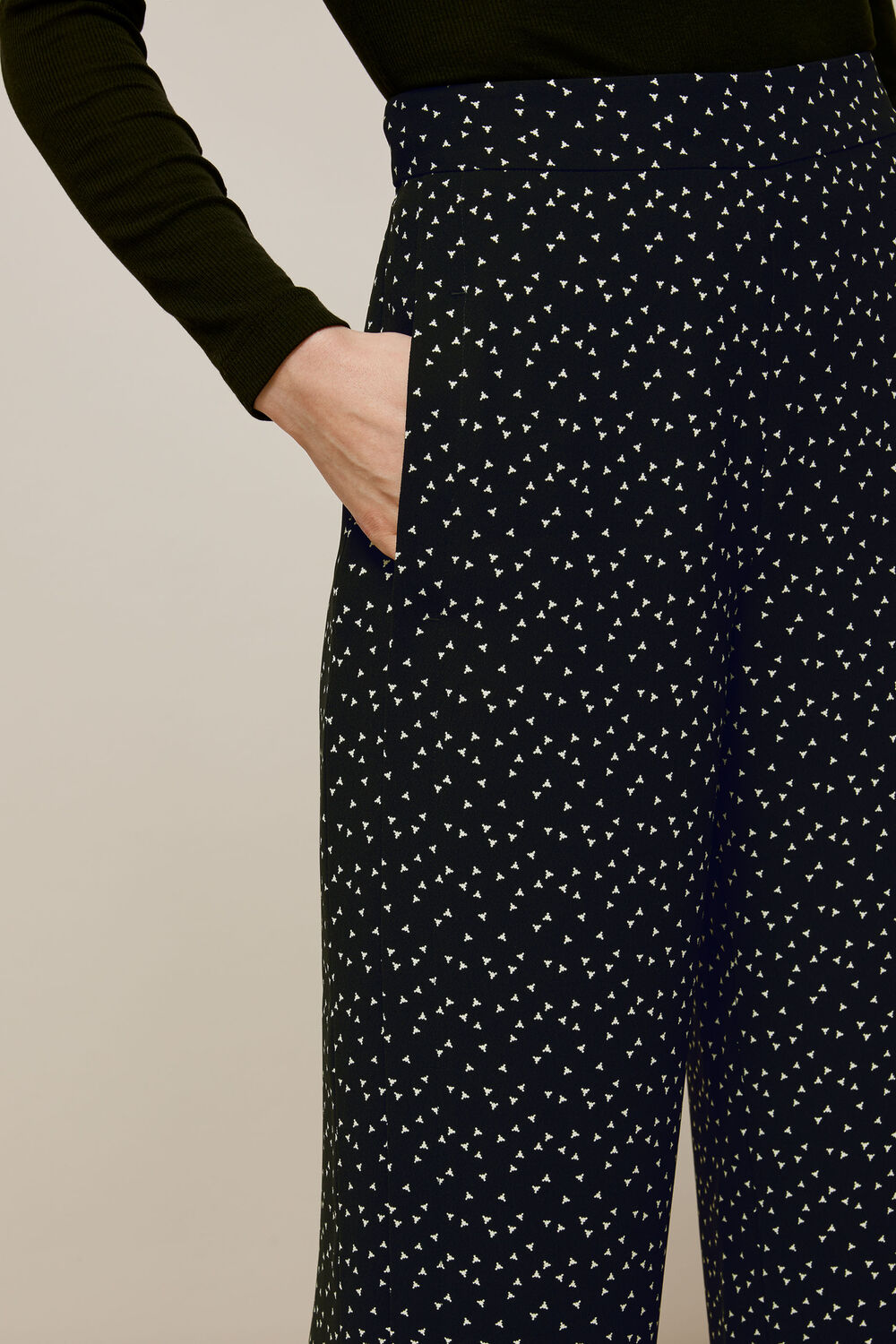 Micro Triangle Crepe Trouser Black/Multi