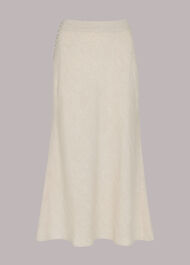 Petite Linen Side Button Skirt