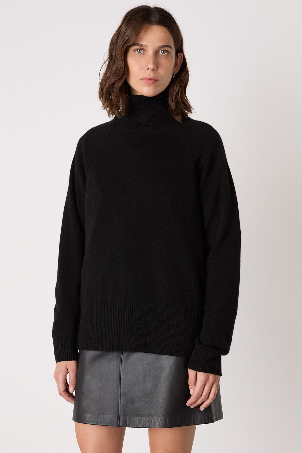 Black Cashmere Turtleneck Sweater