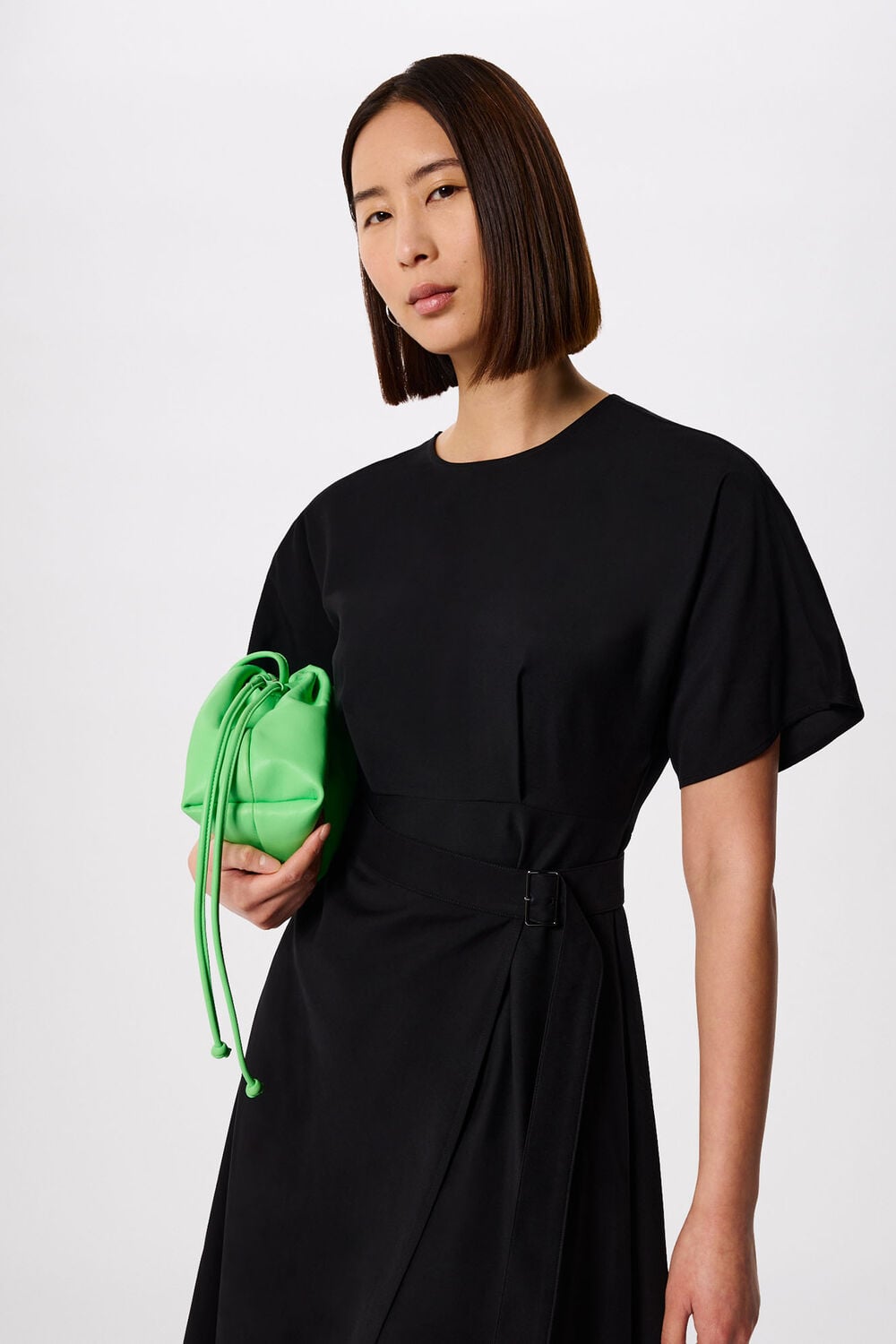 Black Asymmetric Open Back Dress