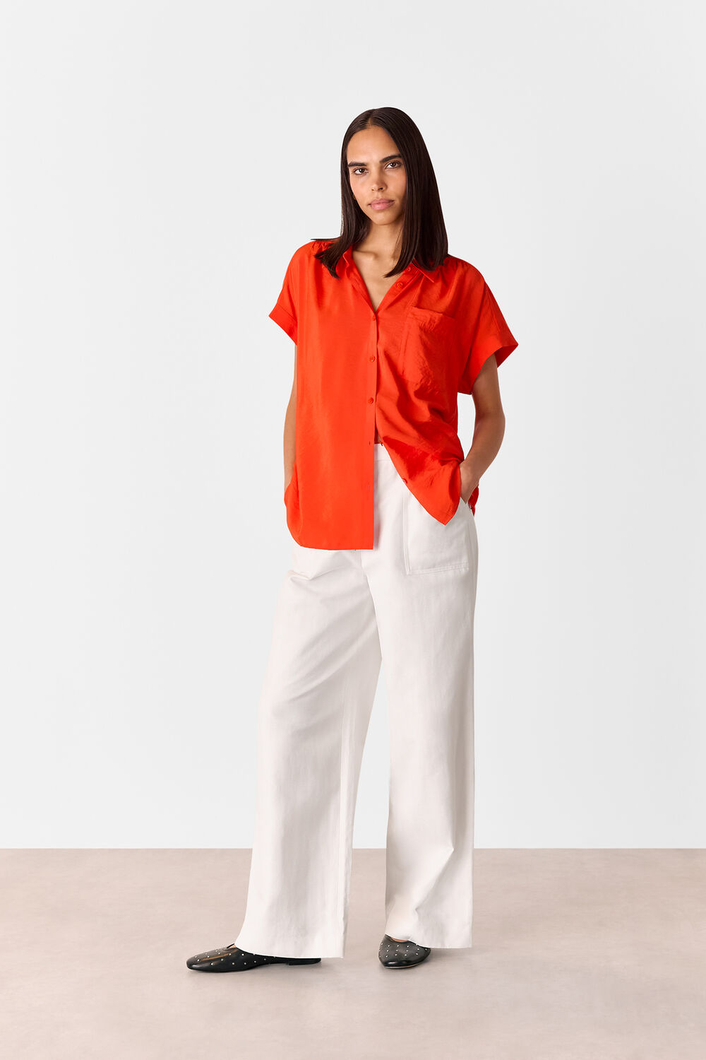 Red Button Up Nicola Shirt