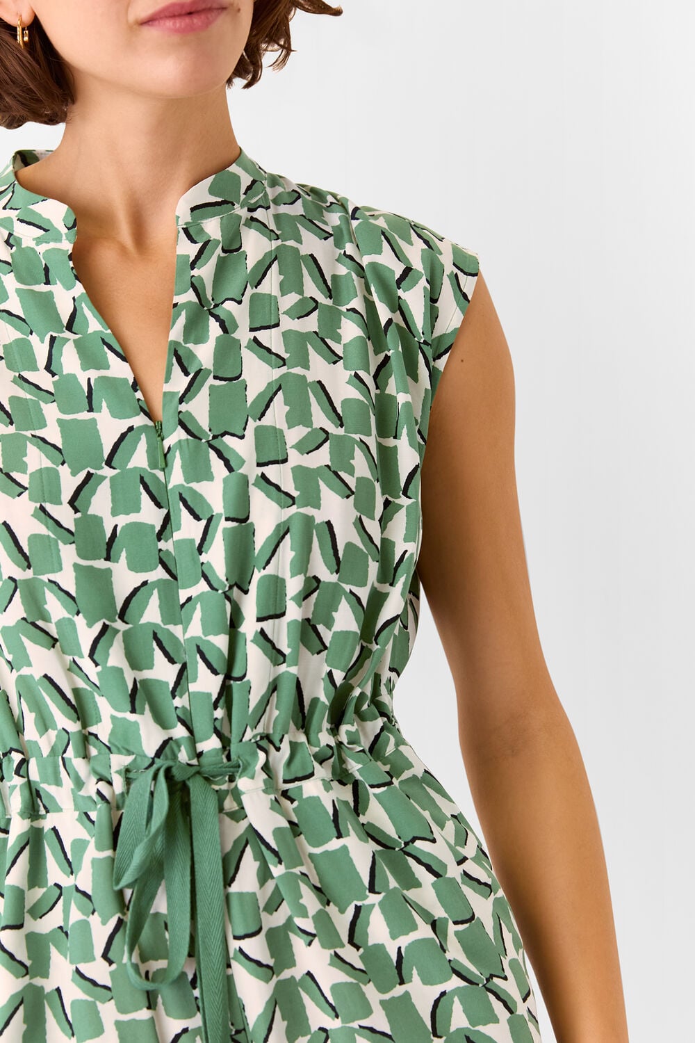 Ivory Abstract Squares Jumpsuit