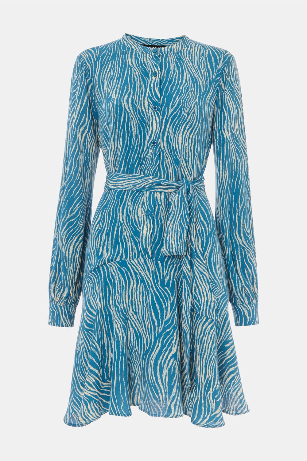 Blue Petite Zebra Flippy Mini Dress