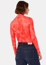 Blurred Blooms Mesh Top