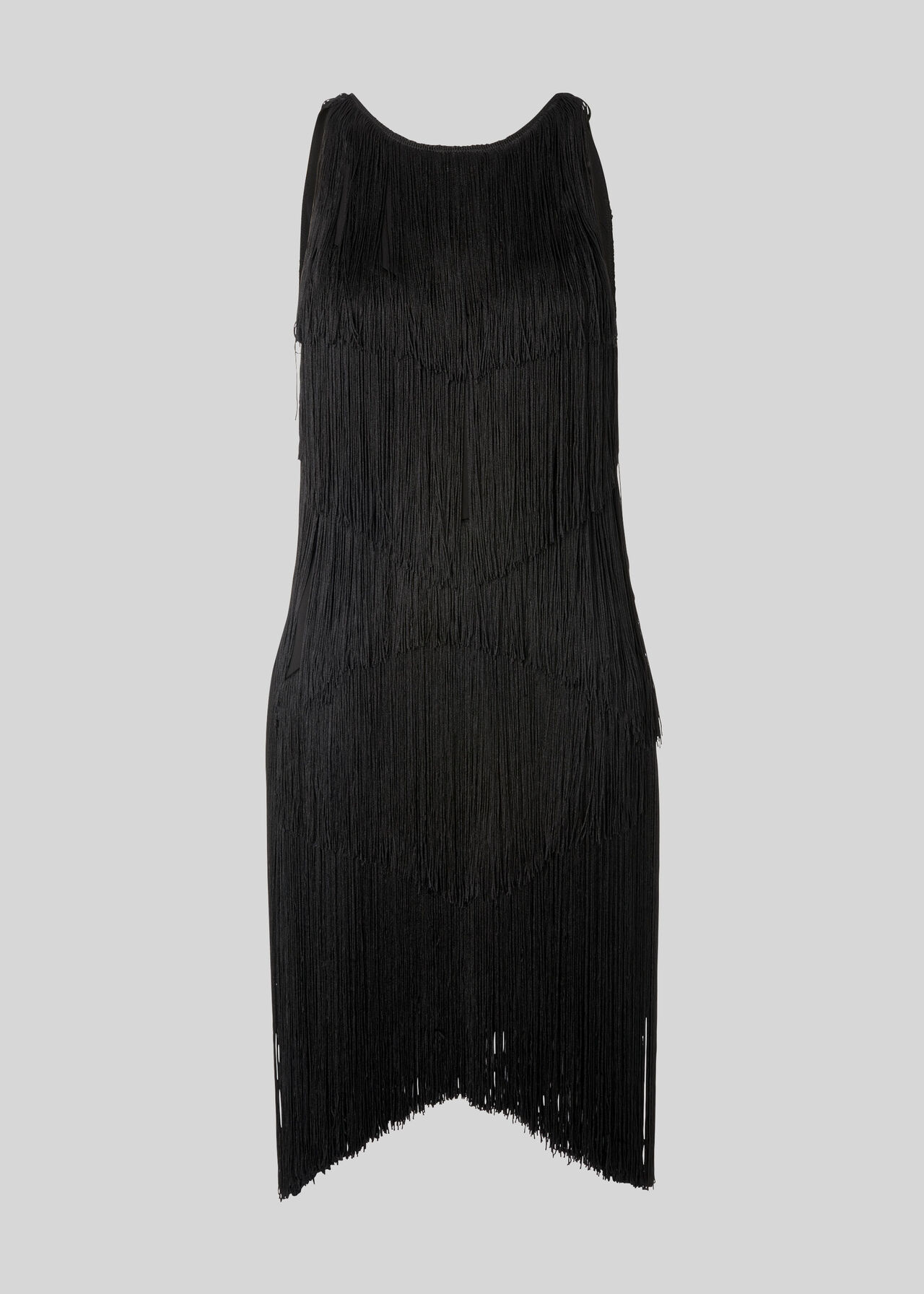 Evena Fringe Detail Dress Black