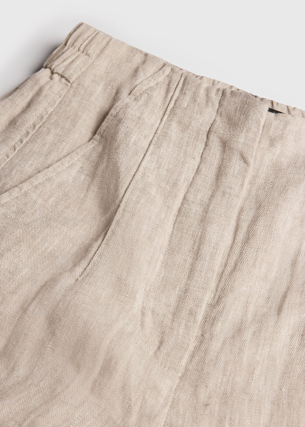 Petite Linen Barrel Leg Trouser