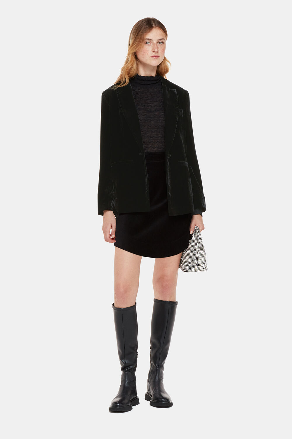 Black Olivia Velvet Blazer