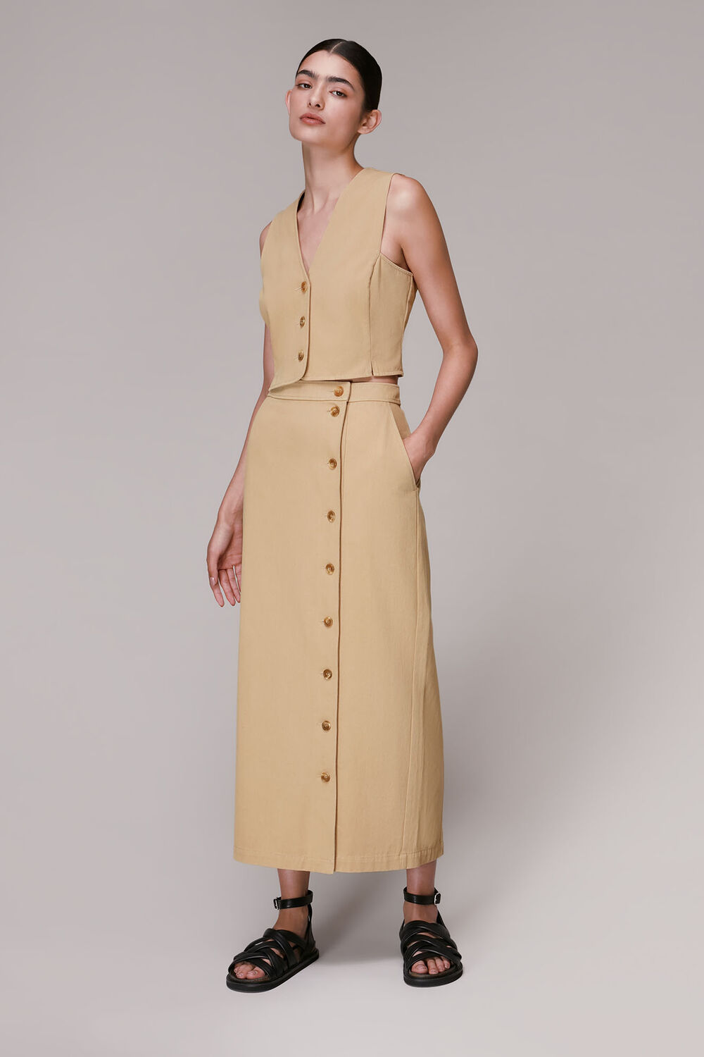 Kaia Button Front Skirt
