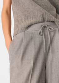 Petite Herringbone Wide Leg Trouser