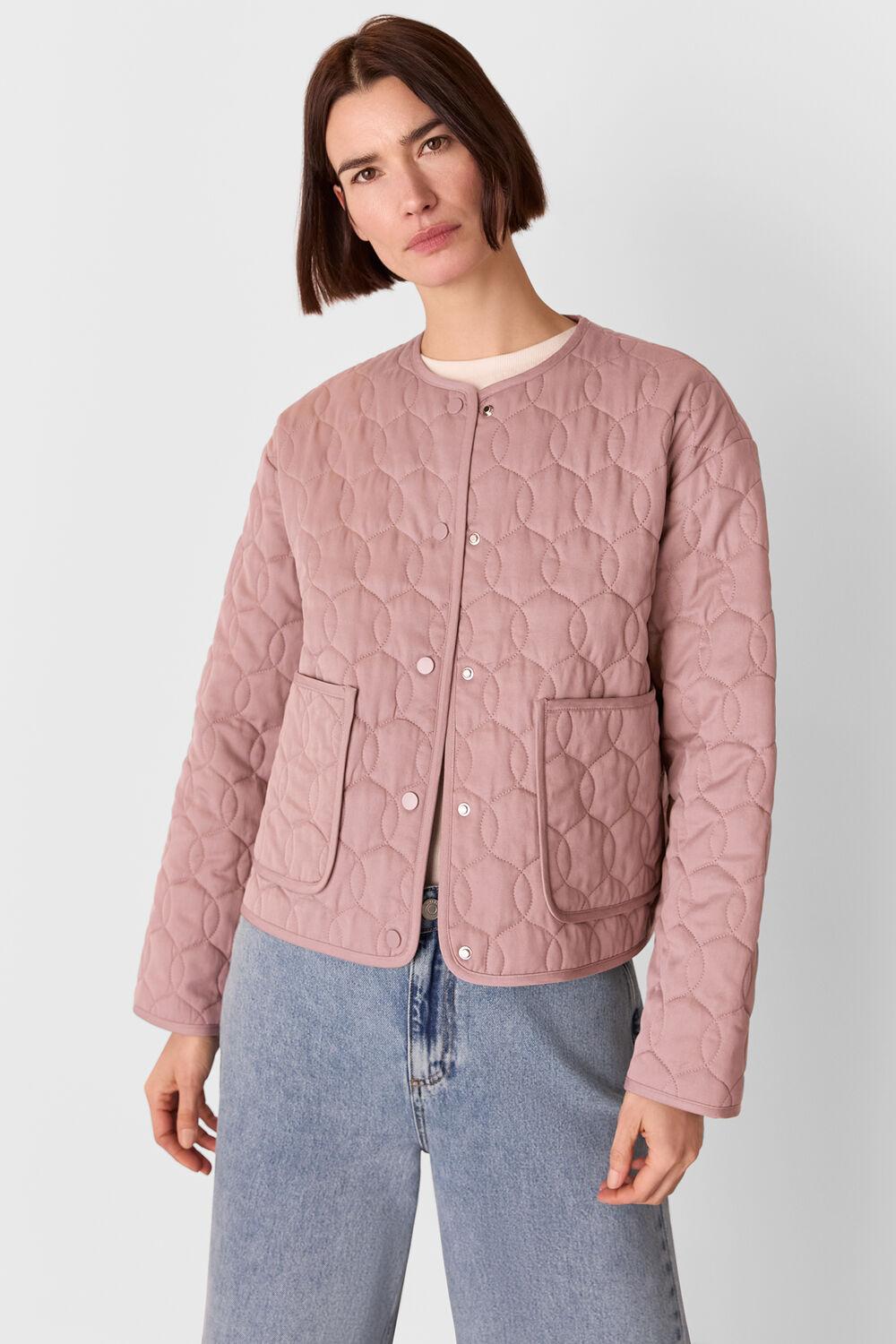 Dusty Pink Maya Cotton Quilted Jacket