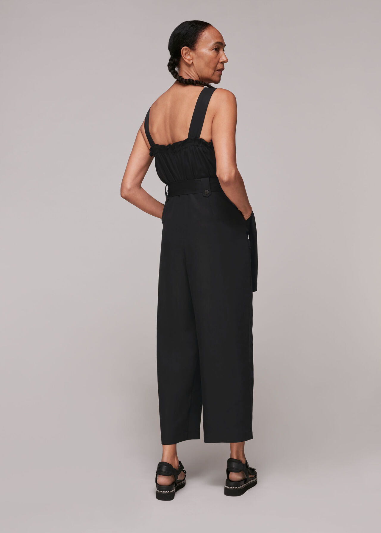 Frill Utility Belted Jumpsuit