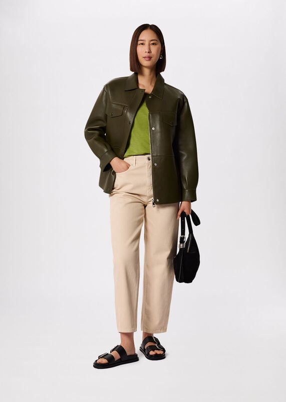 Green Willa V-Neck Cap Sleeve Tee