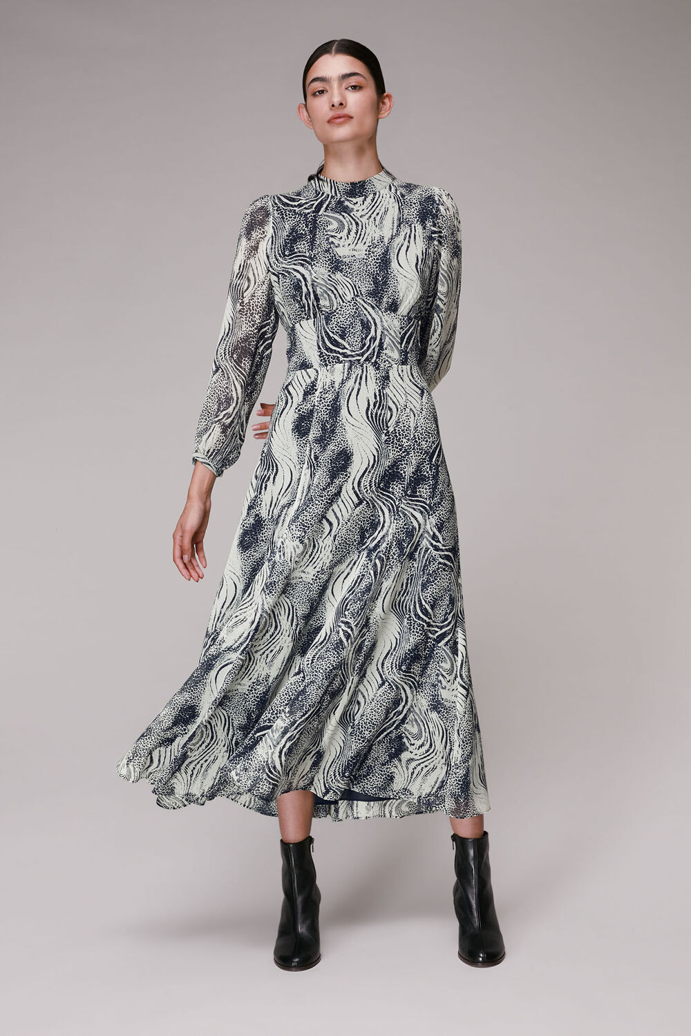 Multicolour Flowing Tiger Joan Dress