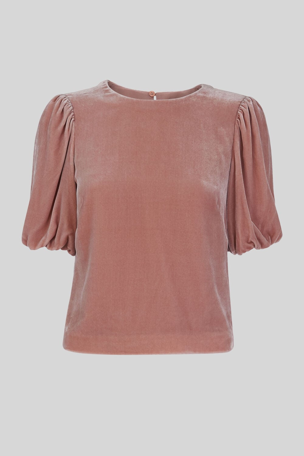 Velvet Silk Mix Top Pale Pink