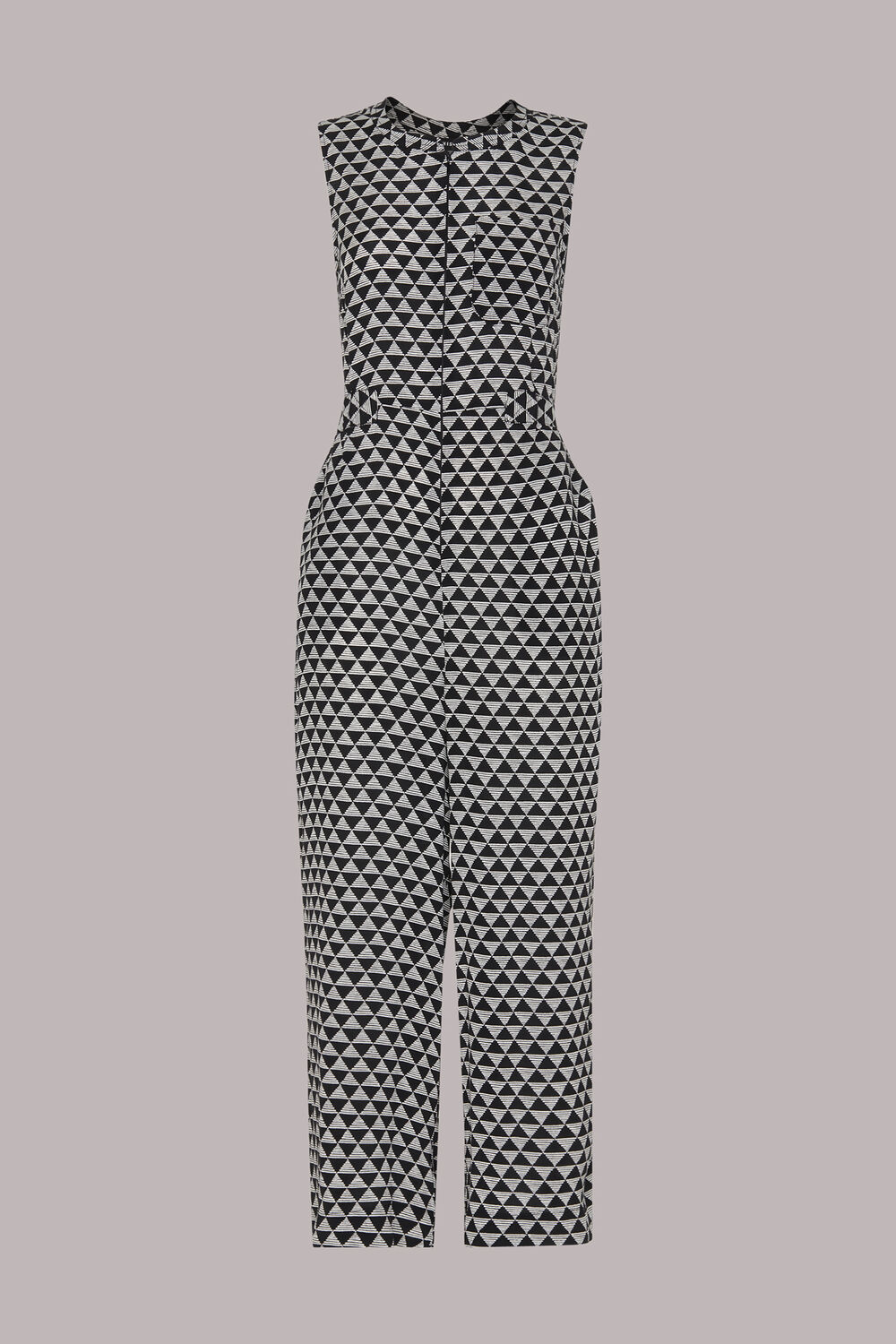 Petite Triangle Checkerboard Jumpsuit
