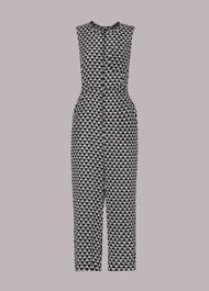 Petite Triangle Checkerboard Jumpsuit