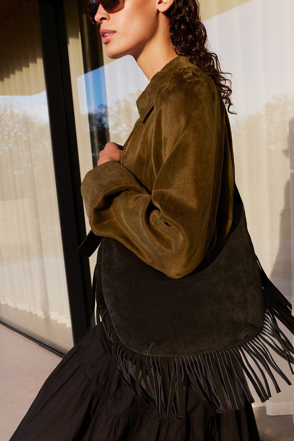 Sia Suede Fringed Bag