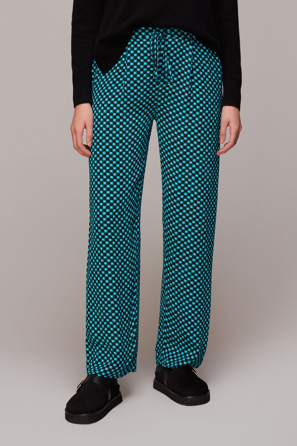 Pippa Star Check Print Trouser