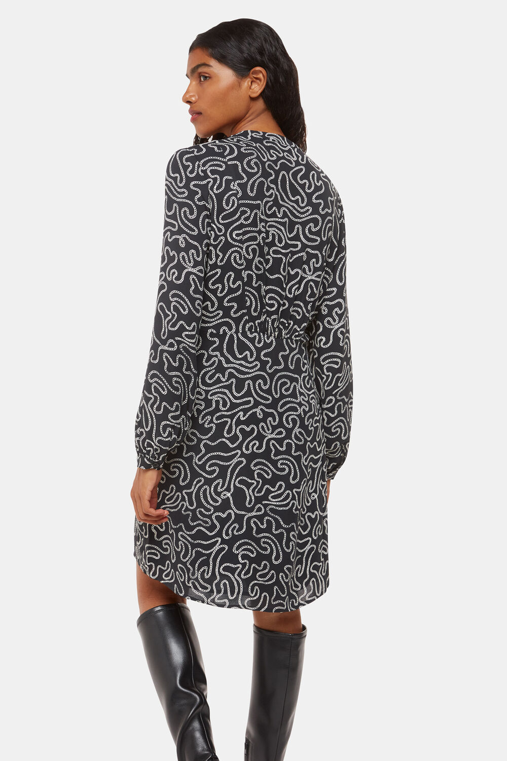 Petite Chain Print Flippy Dress