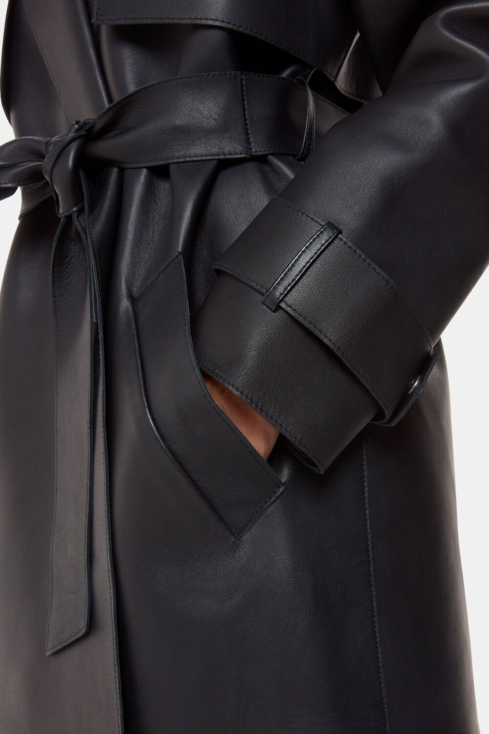 Black Faye Clean Bonded Trench Coat