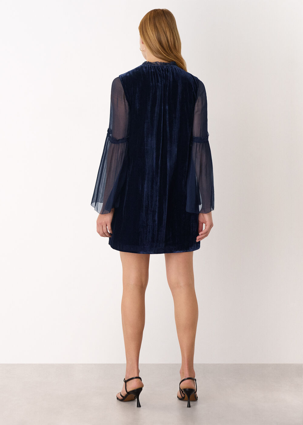 Velvet Sheer Sleeve Dress