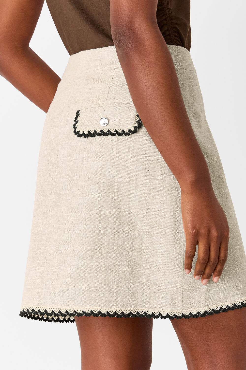 Linen Mix Mini Skirt