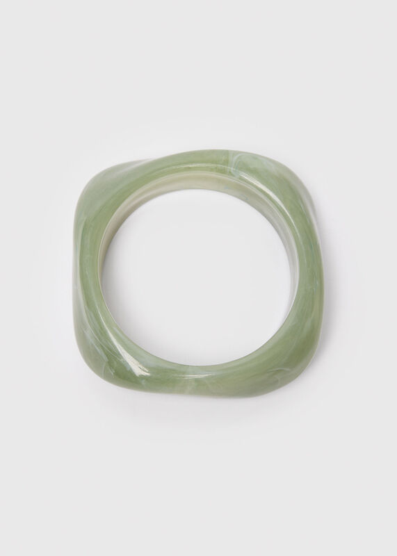 Green Irregular Chunky Bangle
