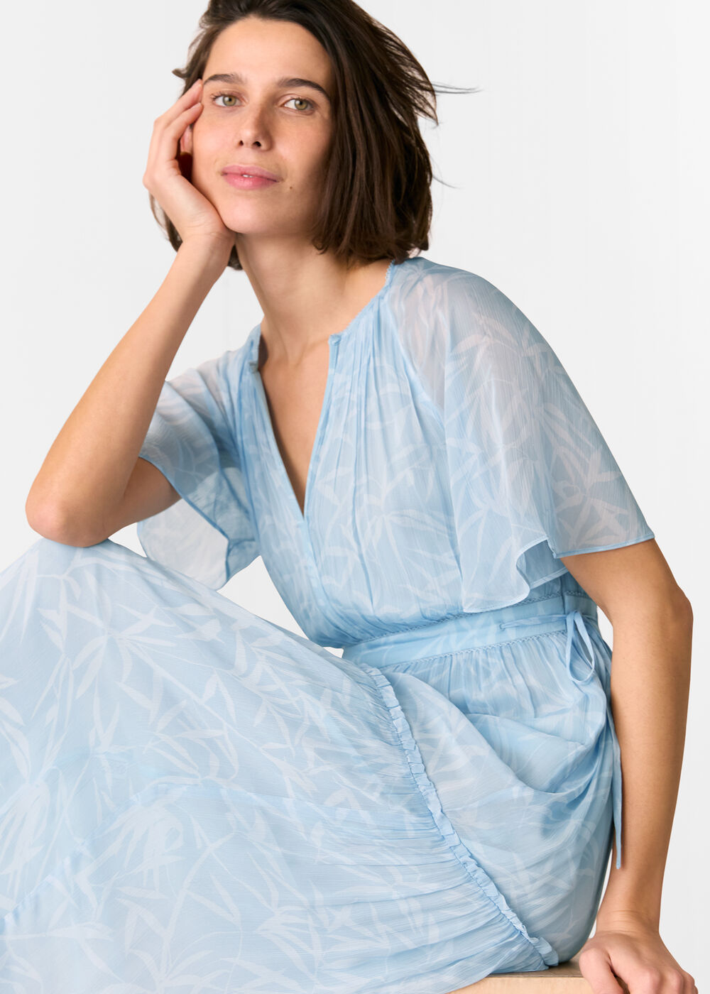 Bamboo Leaves Gathered Dress