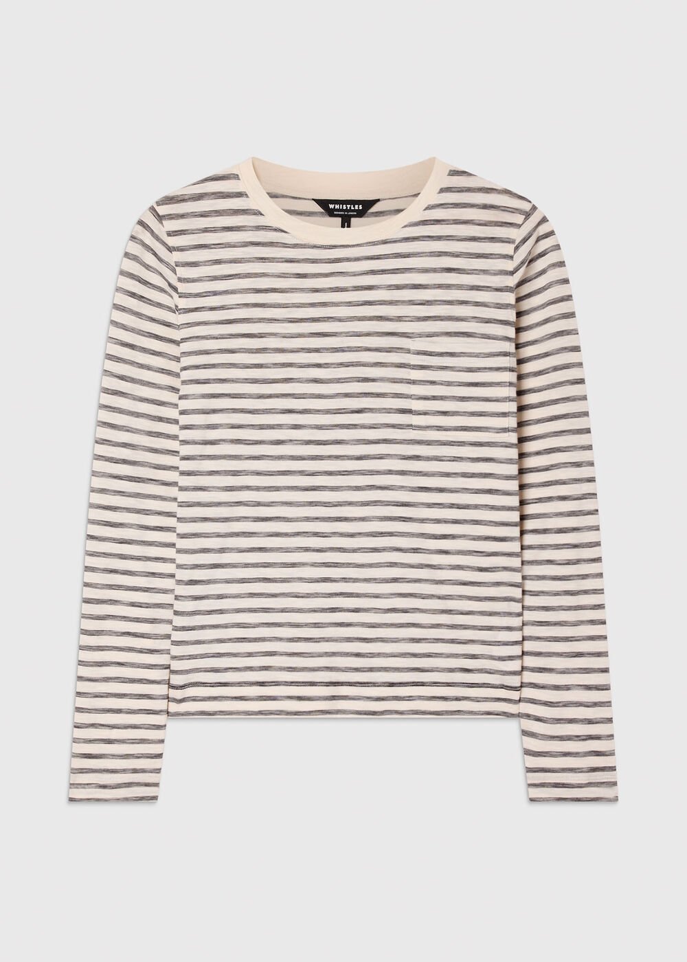 Stripe Crew Neck Pocket Top