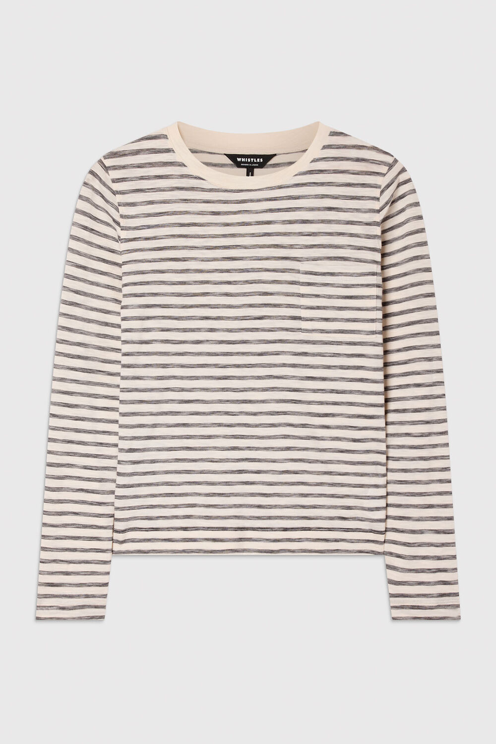 Stripe Crew Neck Pocket Top