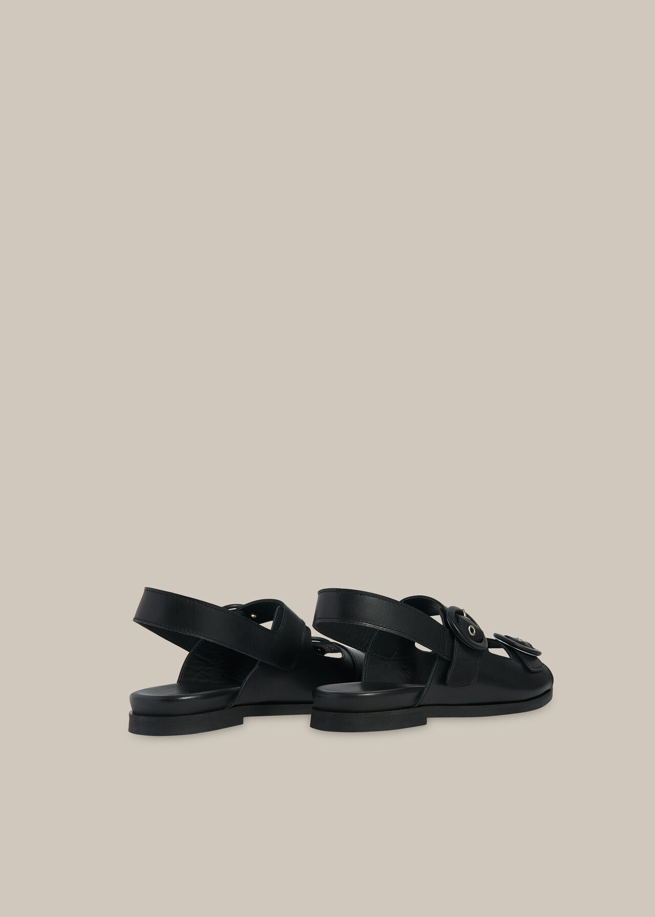 Black Marcie Double Buckle Sandal | WHISTLES
