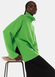 Textured Rib Detail Roll Neck