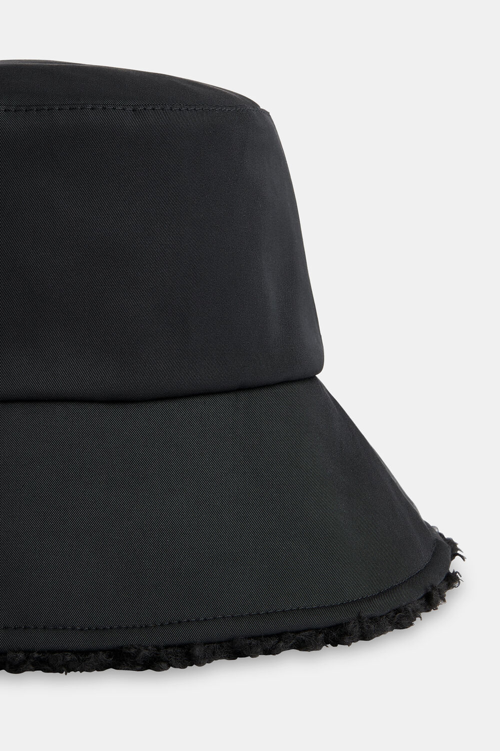 Black Reversible Borg Bucket Hat