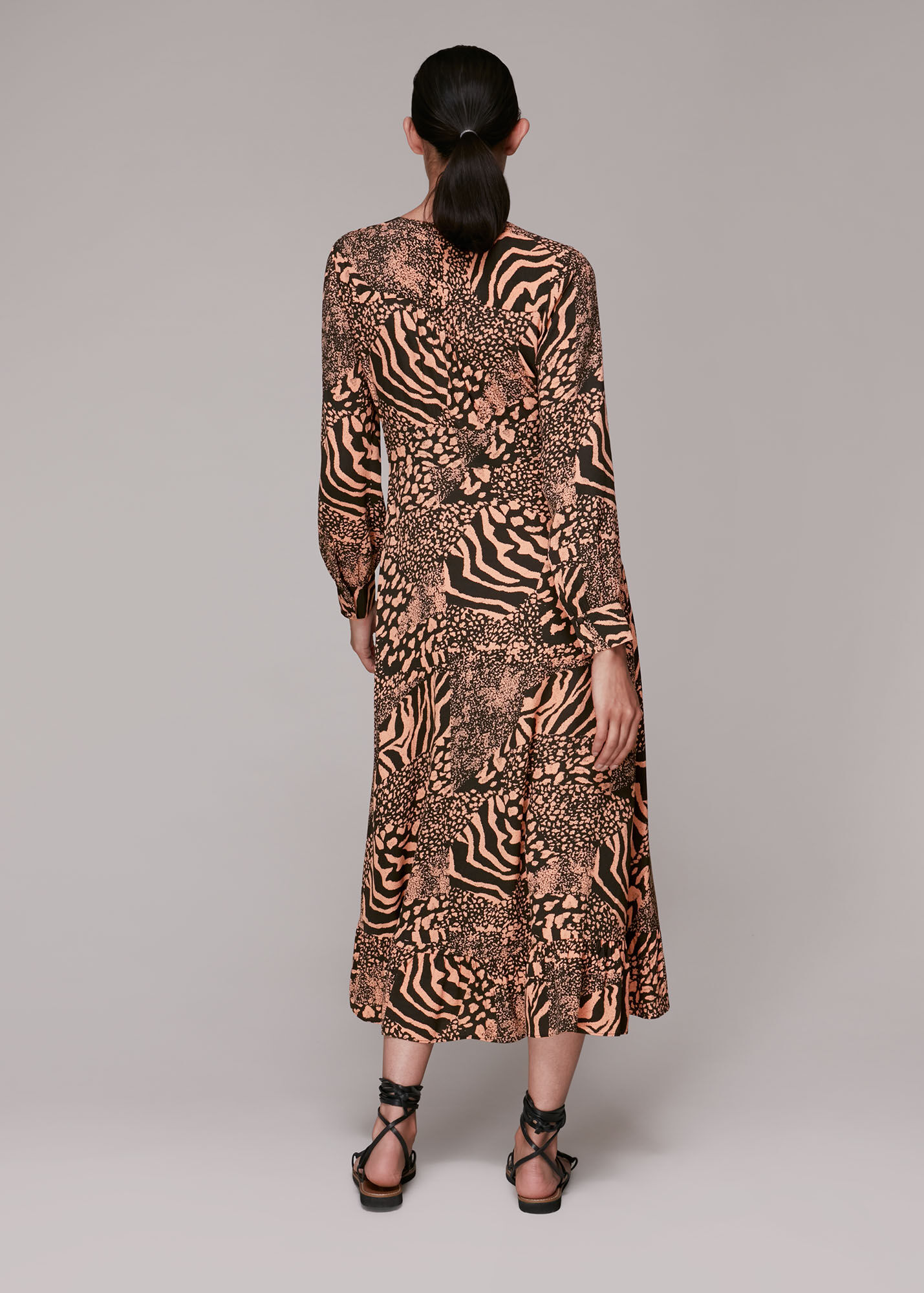 Multicolour Patchwork Animal Midi Dress WHISTLES