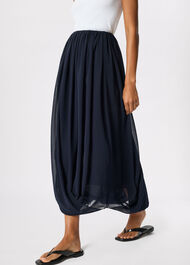 Draped Bubble Hem Skirt