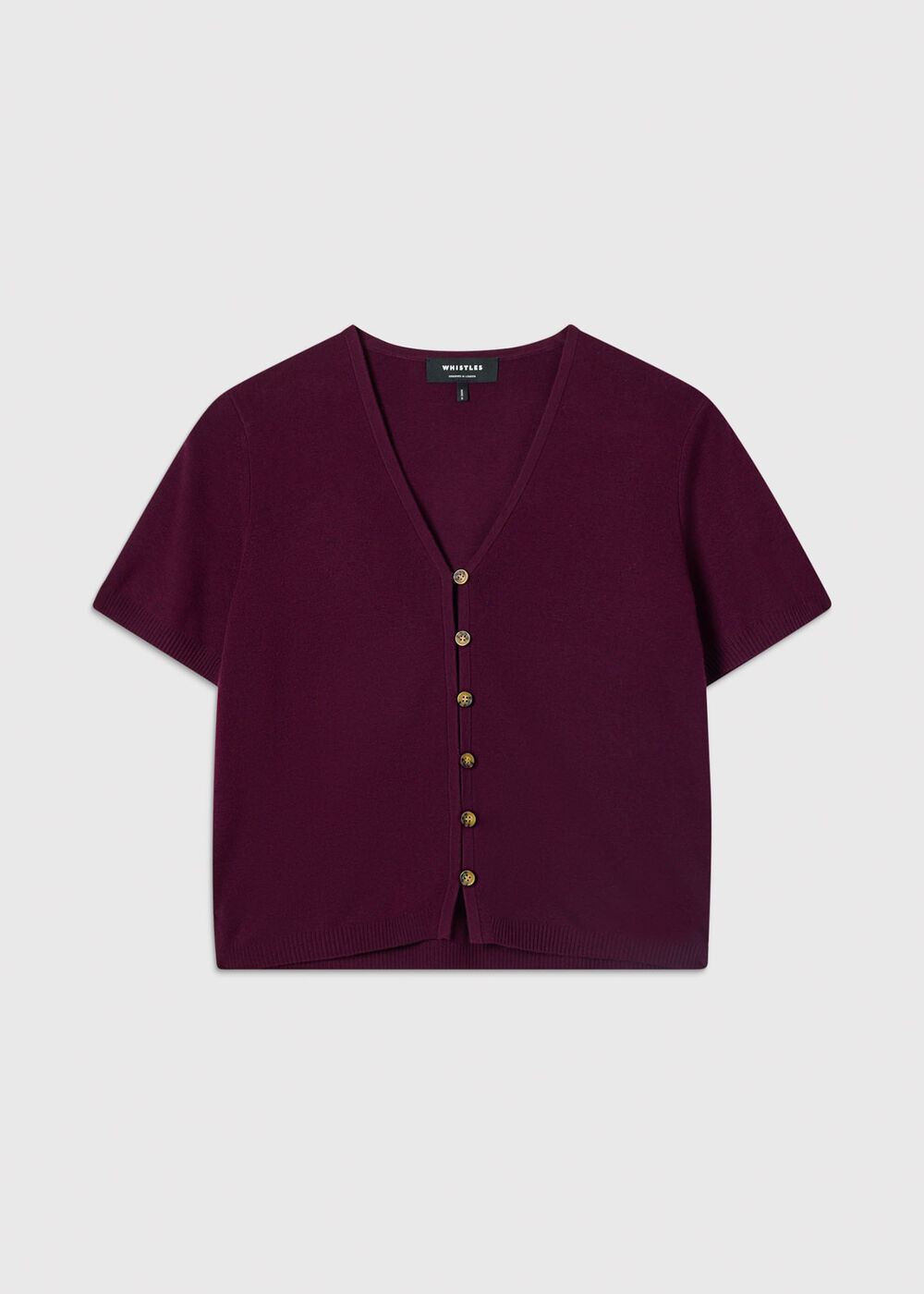 Short Sleeve Button Front Knit