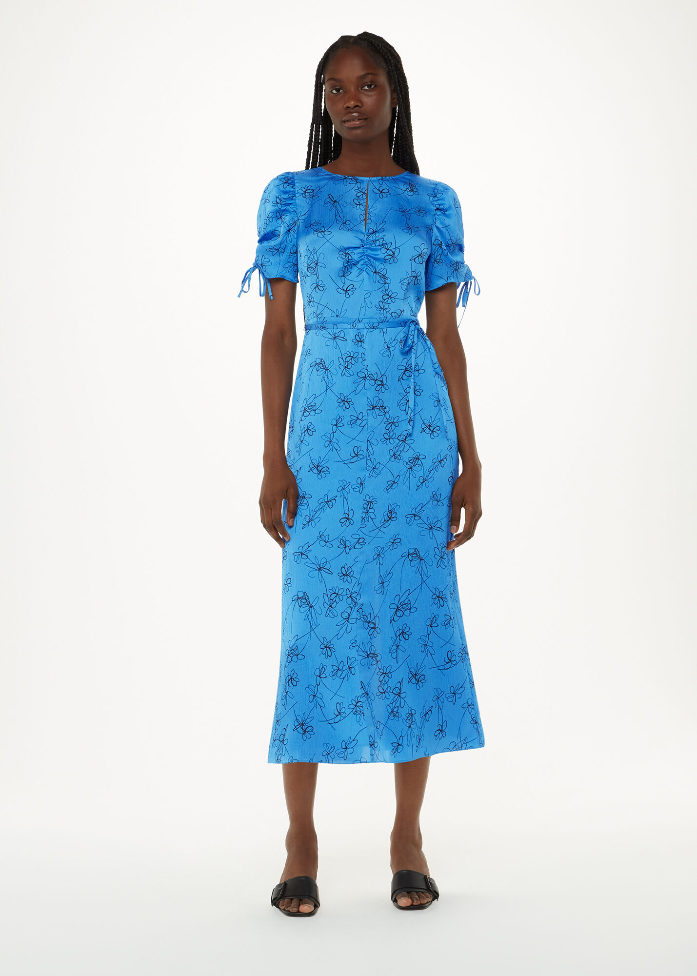 Blue/Multi Aurelie Scribble Daisy Dress | WHISTLES | Whistles US | Blue/Multi Aurelie Scribble Daisy Dress | WHISTLES | Whistles US |