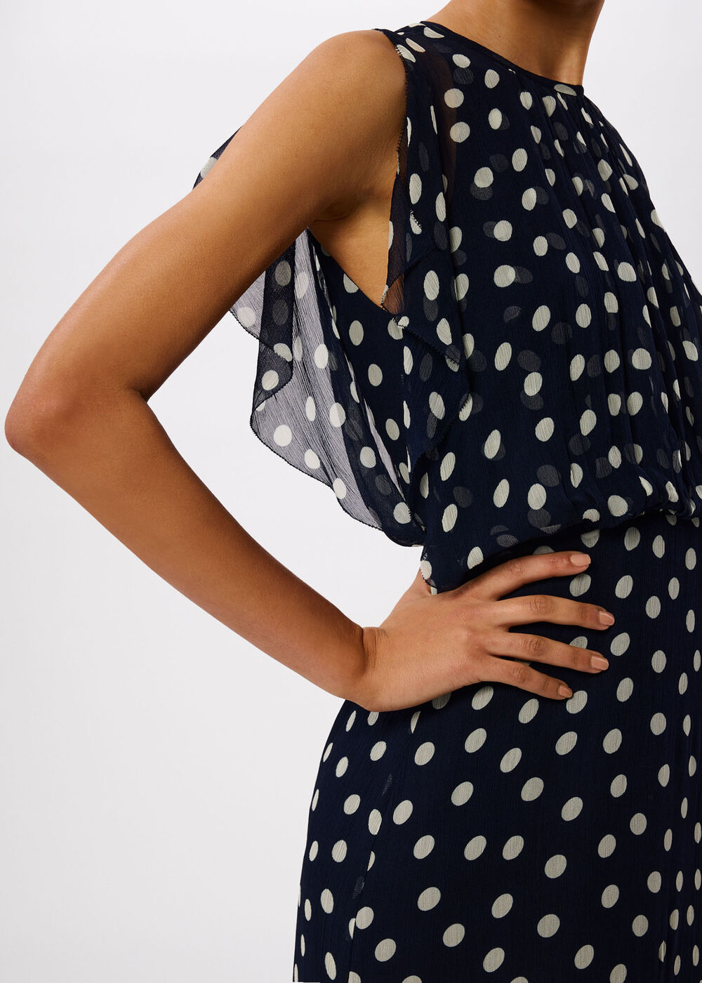 Polka Dot Print Midi Dress