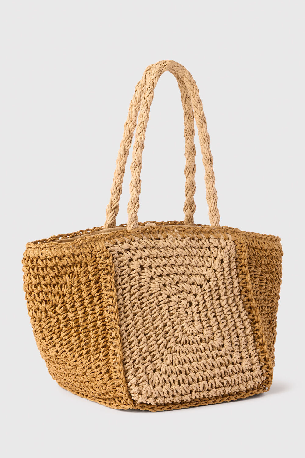Multicolour Patchwork Straw Mini Bag