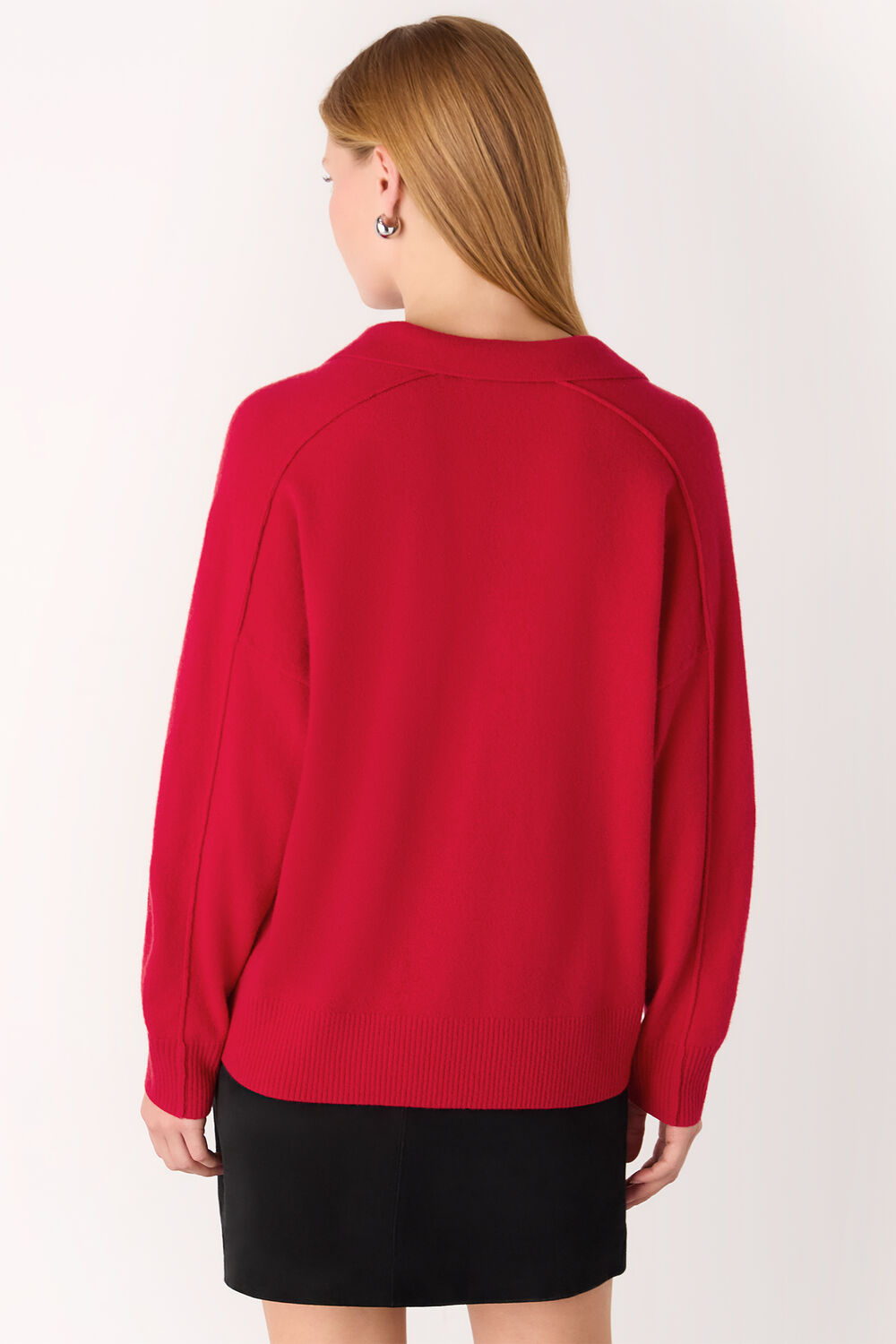 Red Wool Collar Neck Knit