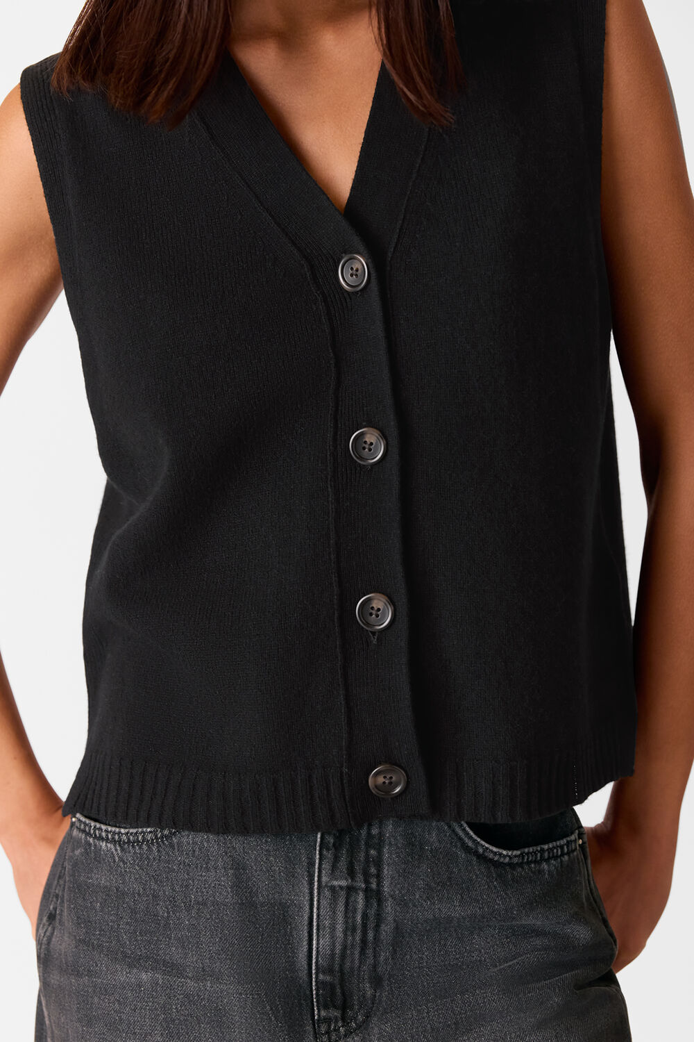 Wool Button Through Tank