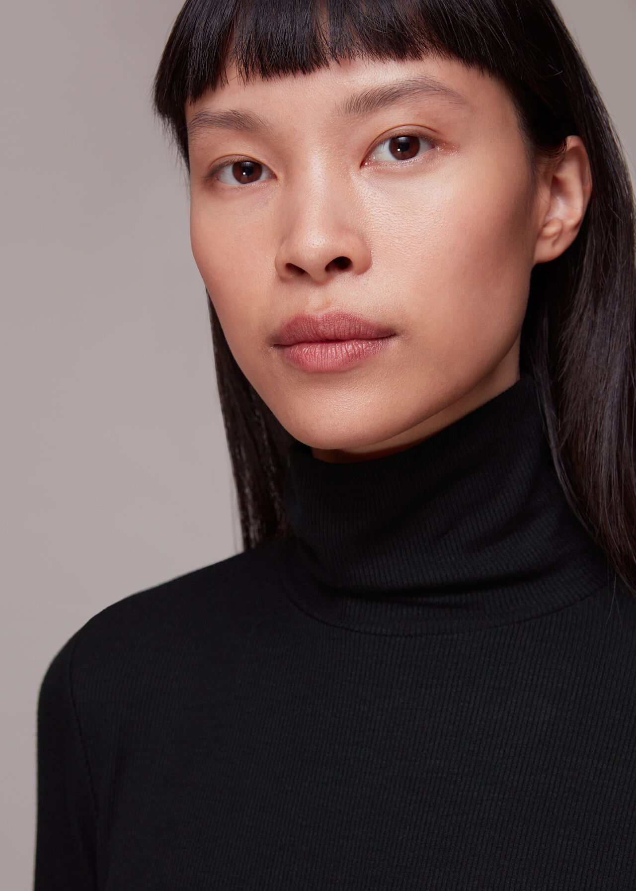 Shop the Black Ribbed Roll Neck Top at Whistles | Week Day Essential