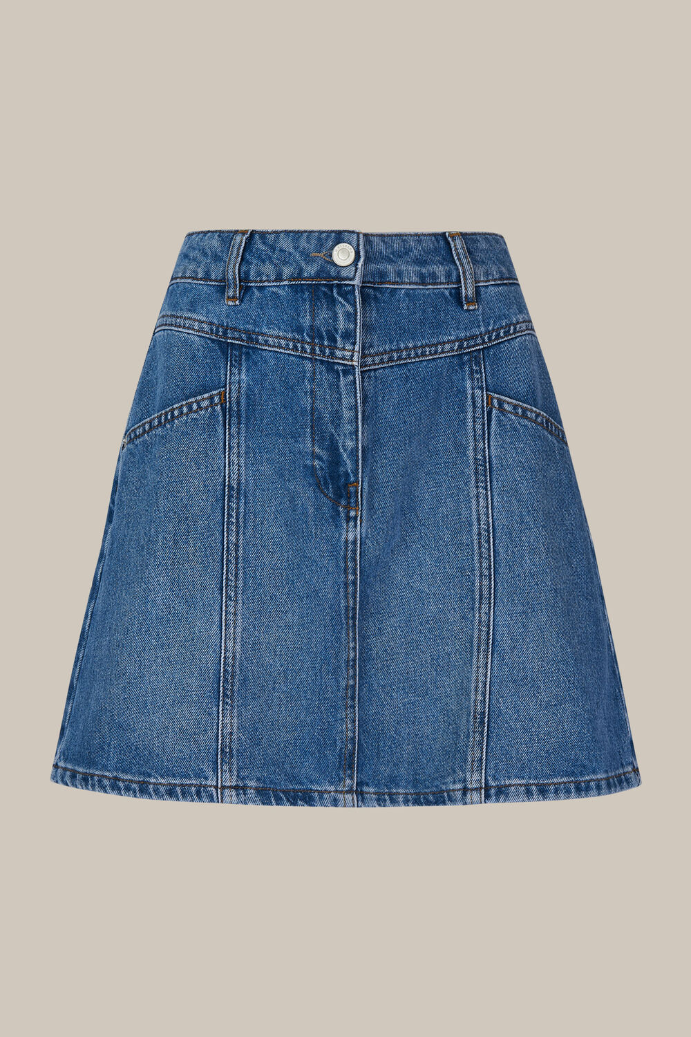 Seam Detail Denim Skirt